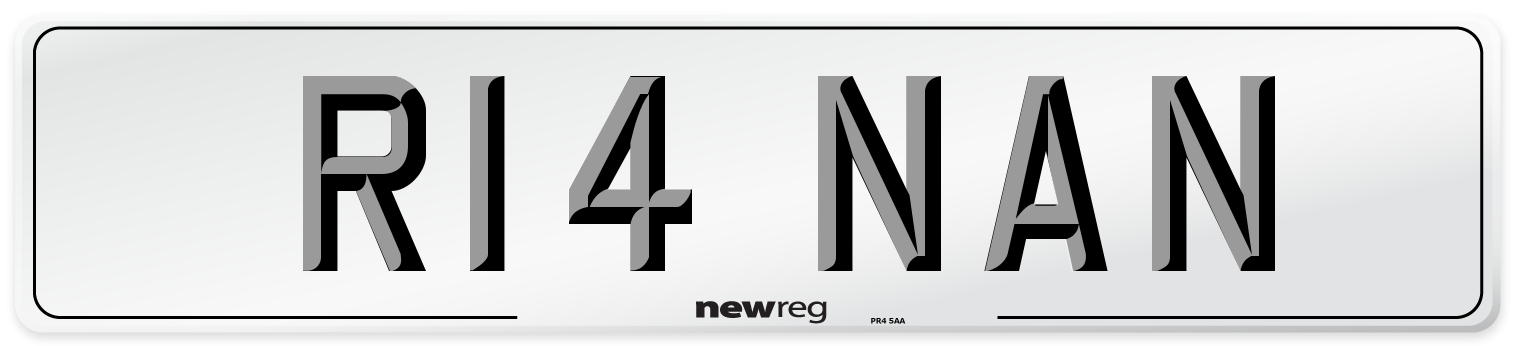 R14 NAN Number Plate from New Reg